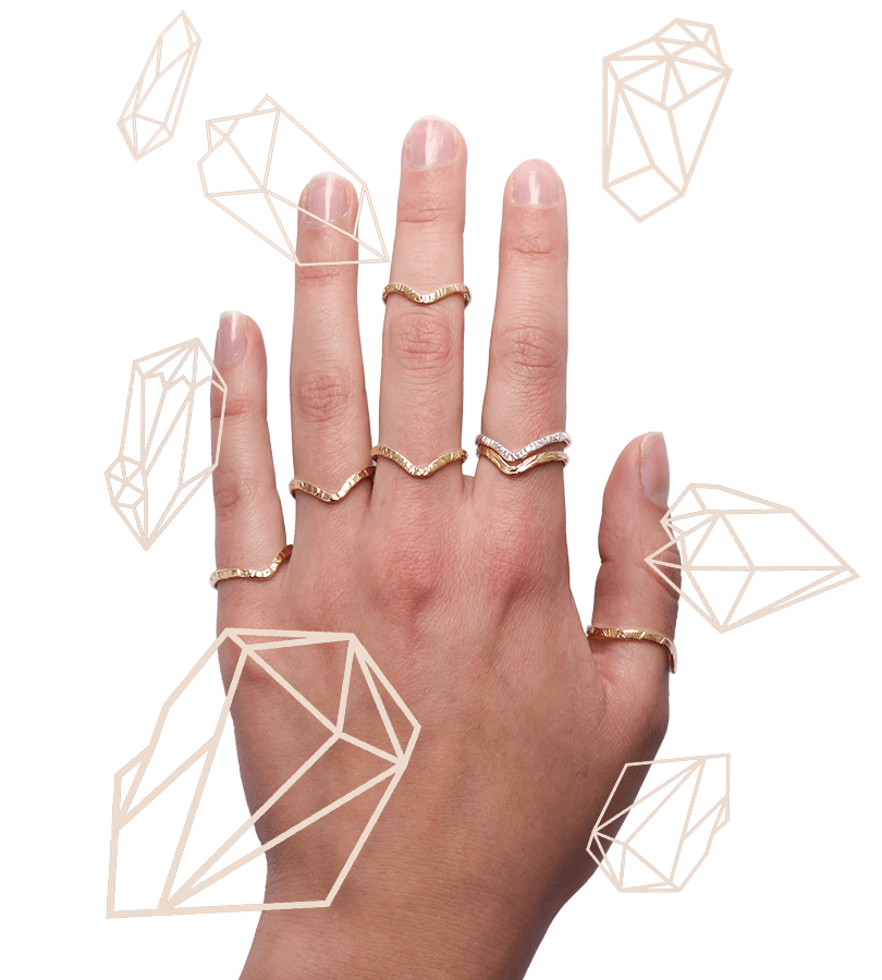 Naveen Chevron Stacking Ring - Lissa Bowie