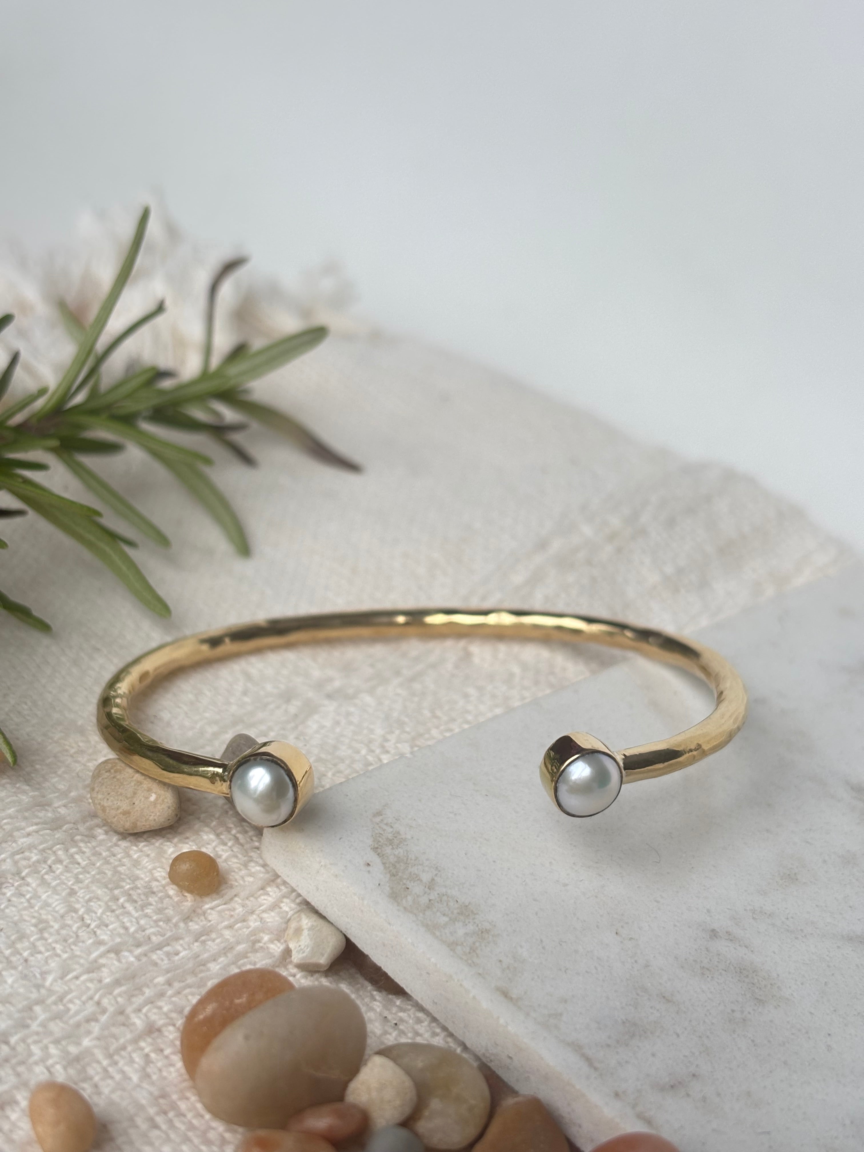 Aviva Duo Stone Cuff Bracelet