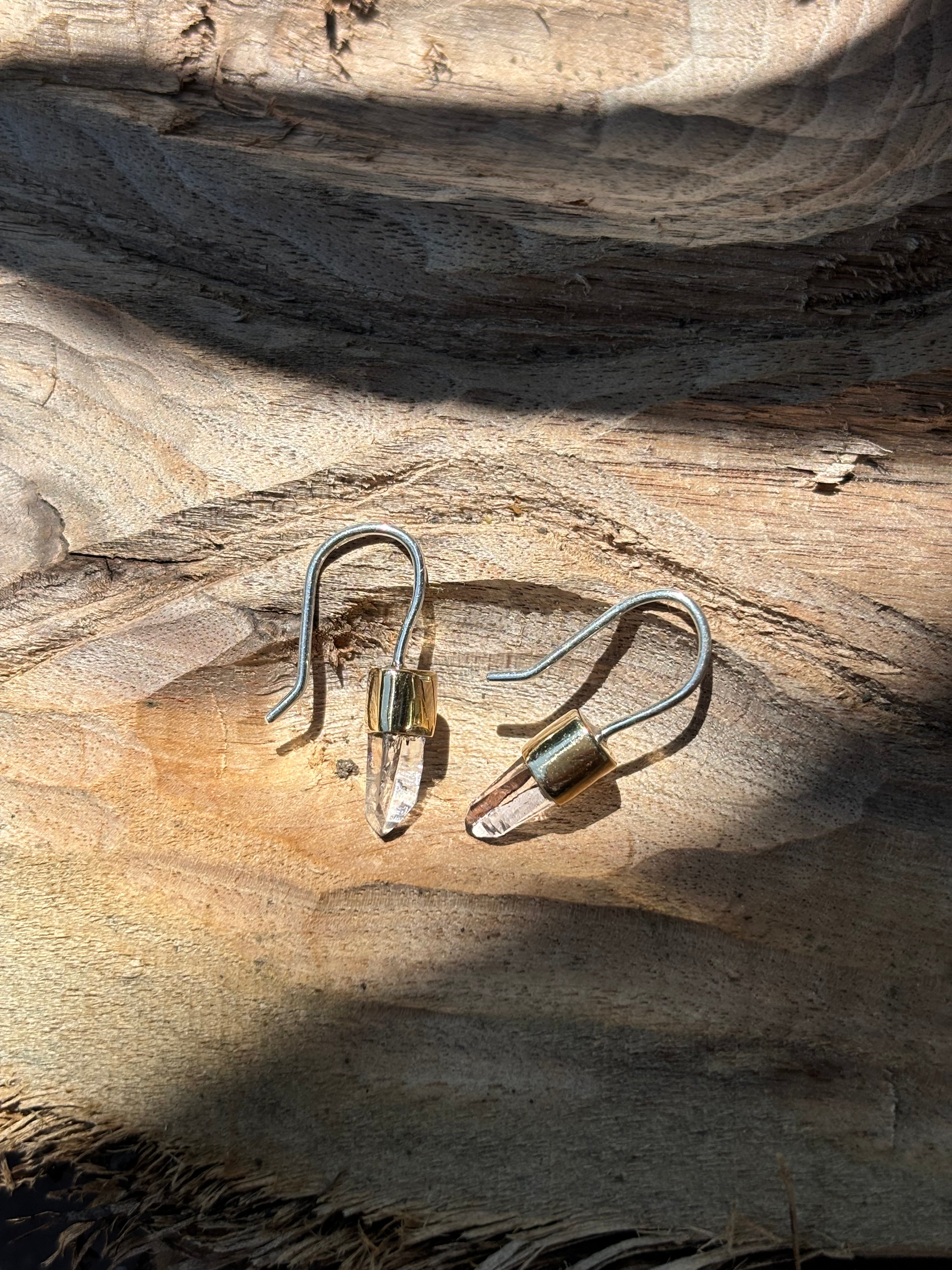 Quartz Droplet Drop Earrings