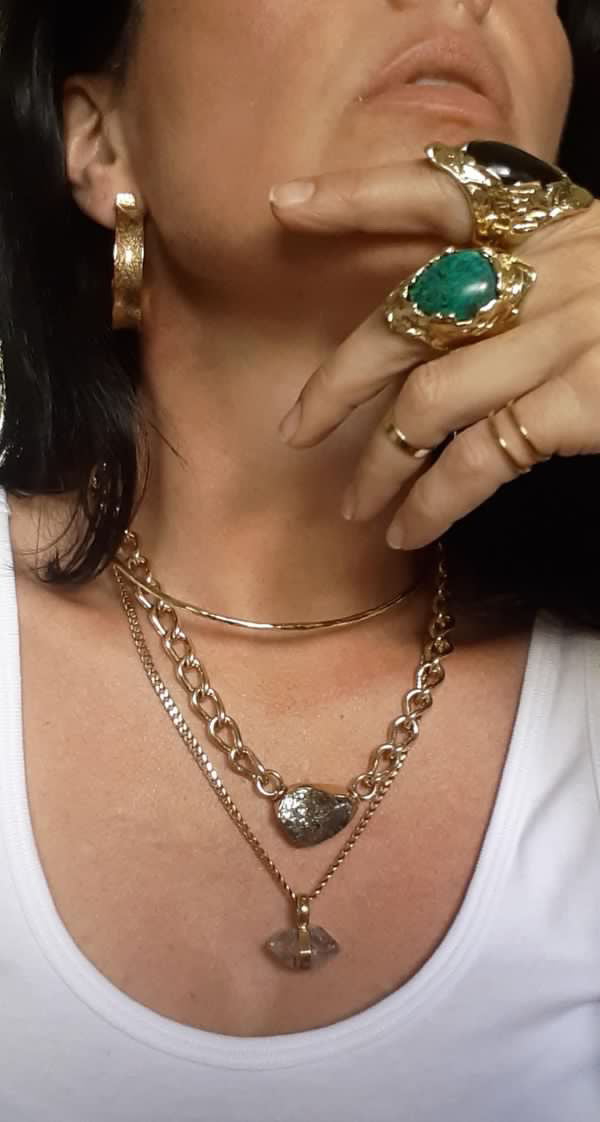 Rhiana chainlink gemstone toggle necklace