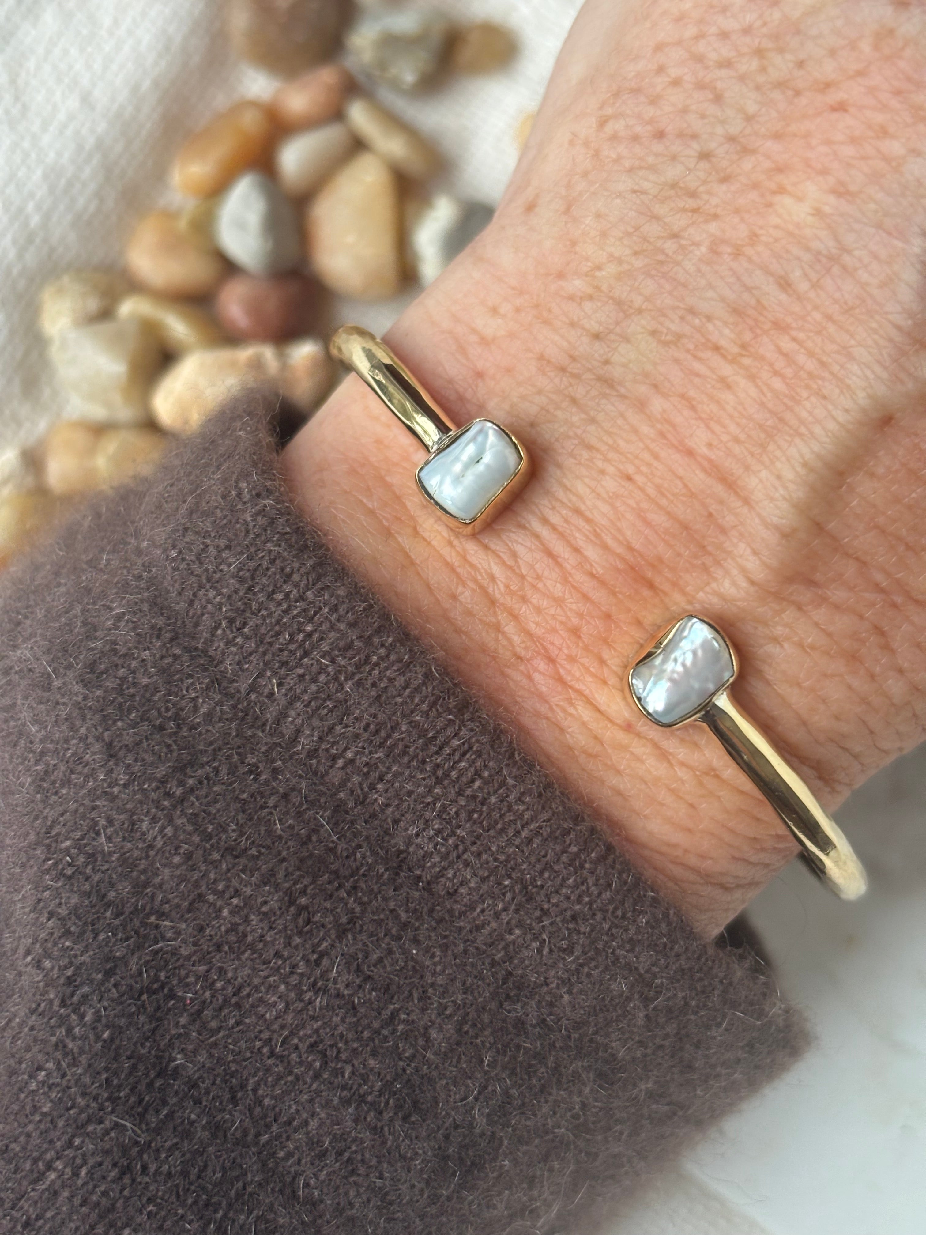 Aviva Duo Stone Cuff Bracelet