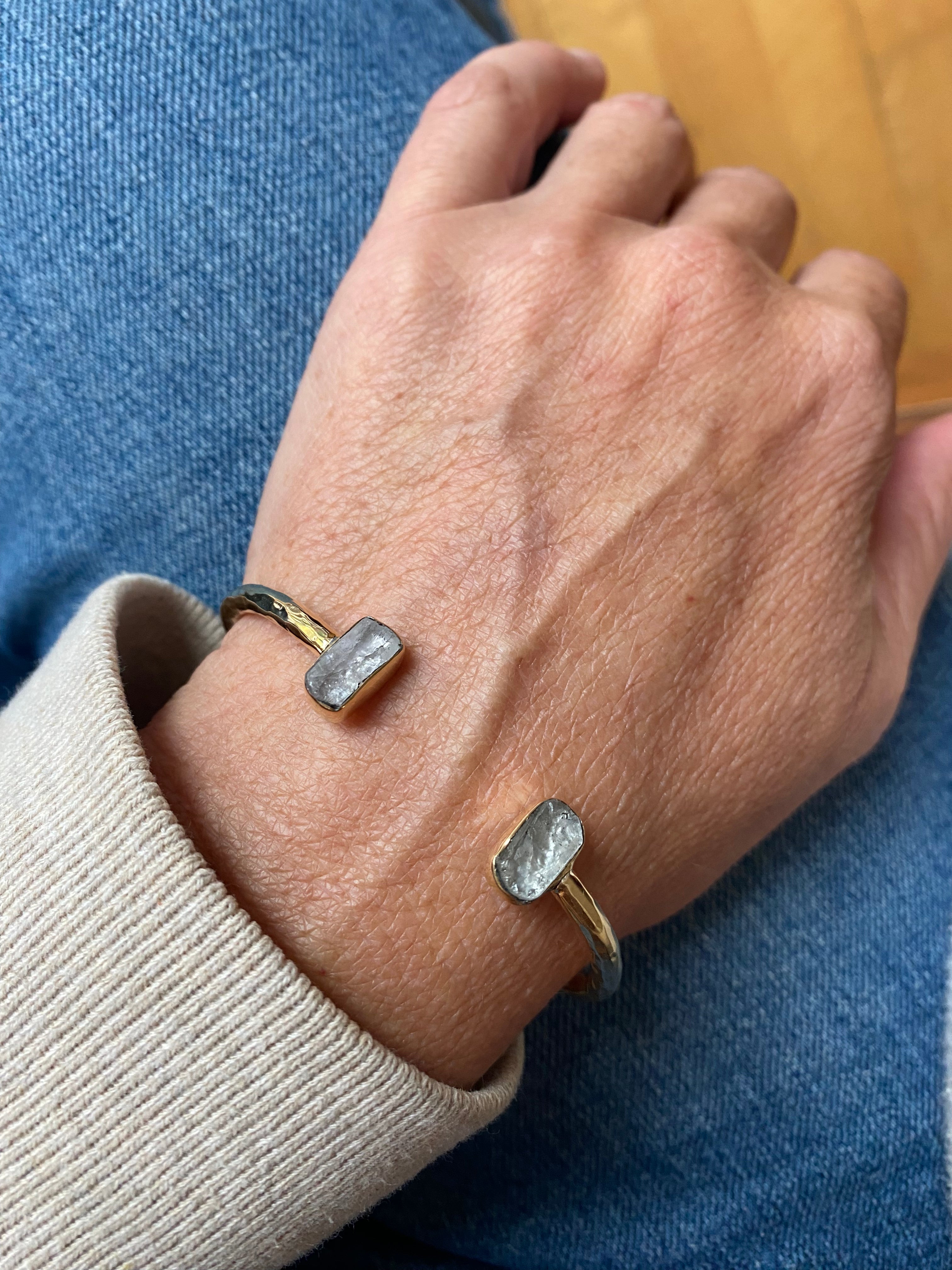 Aviva Duo Stone Cuff Bracelet
