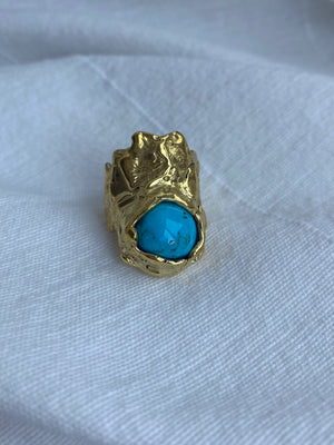Molten gemstone ring