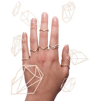 Naveen Chevron Stacking Ring - Lissa Bowie