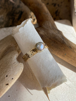 Silver lined starlit sky ring