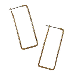 Rectangle hammered hoop earring - Lissa Bowie
